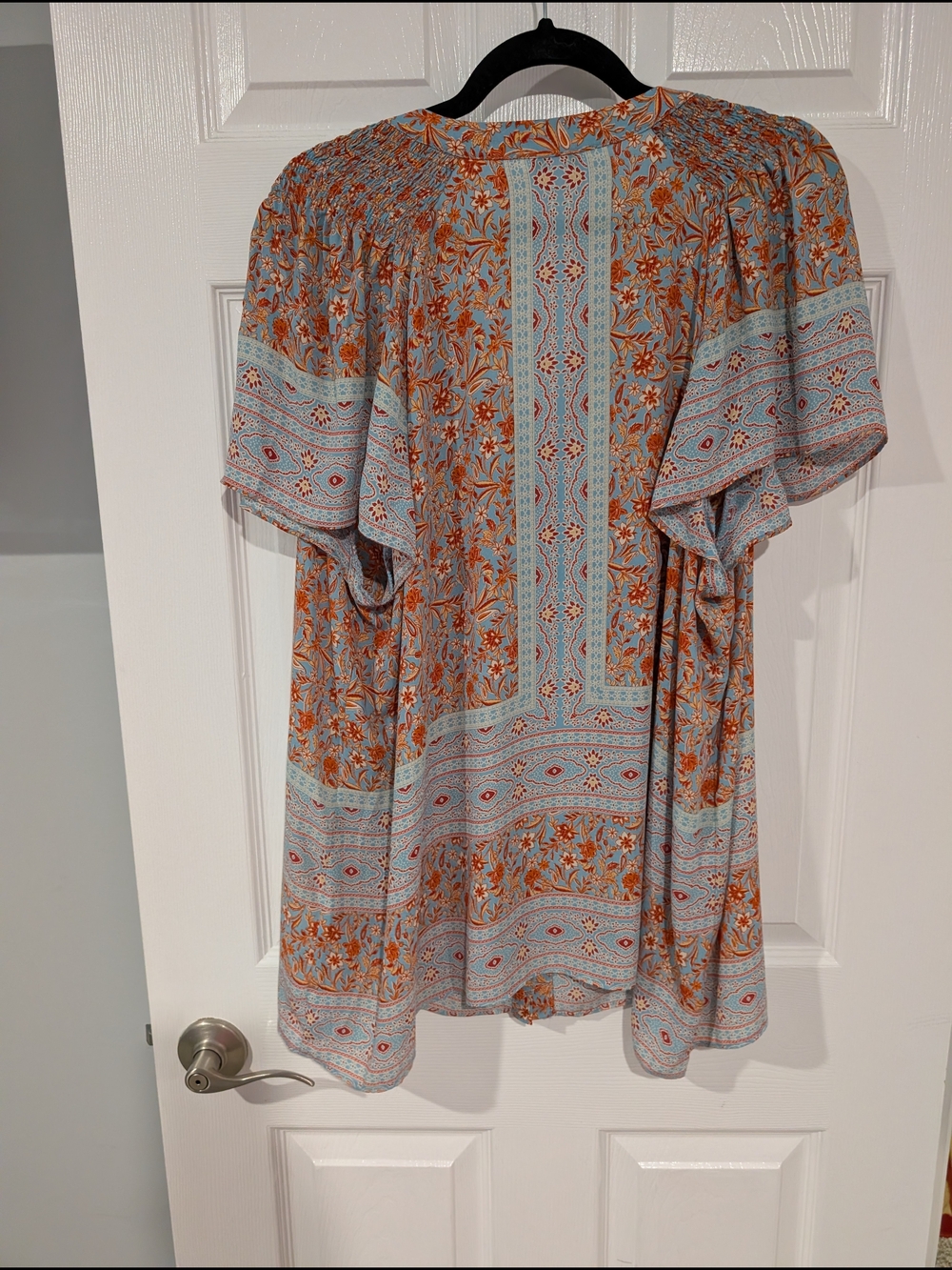 Rose & Olive Light Blue & Orange Floral Boho Tunic in Size 2X - Picture 8 of 9